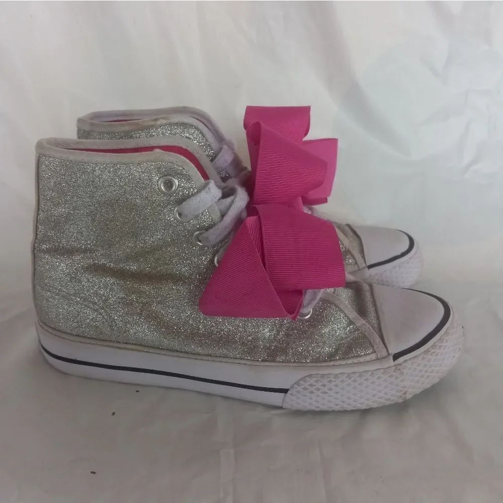 JoJo Siwa Legacee Silver Glitter High Tops Size 3